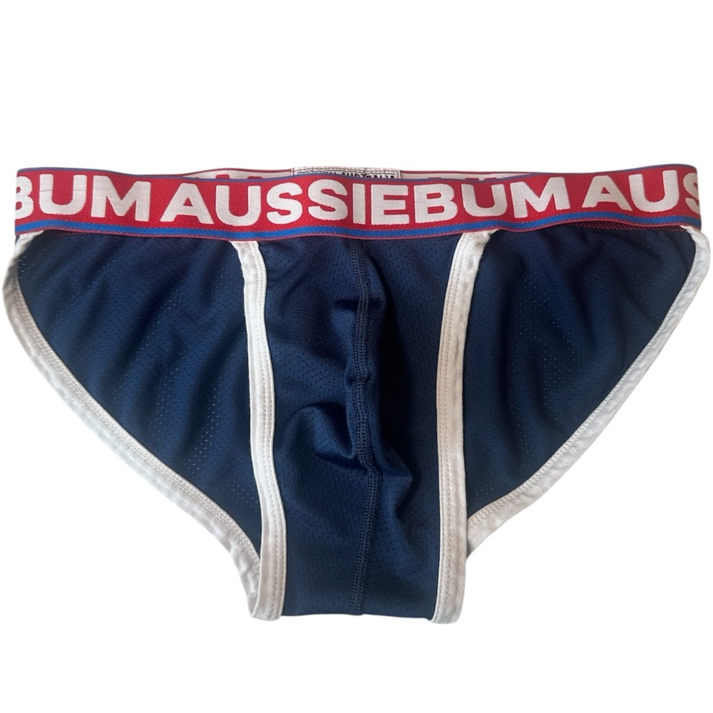 AussieBum Men's Blue Yummy Briefs Underwear Low Rise Pouch Size Small